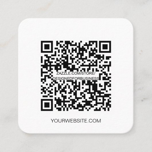 QR-code Minimalistische sociale media simpele Bour Vierkante Visitekaartje (Voorkant)