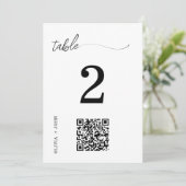 QR Code Minimalistische Trouwtafel Plaats Kaart (Staand voorkant)