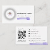 QR code minimalistische waterverf Lilaz Visitekaar Visitekaartje (Voorkant / Achterkant)