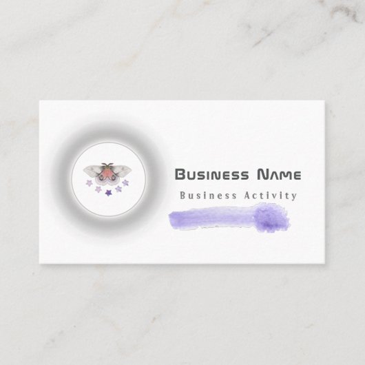 QR code minimalistische waterverf Lilaz Visitekaar Visitekaartje (Voorkant)