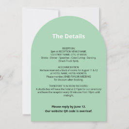 QR Code Mint Green Wedding Details Kaart