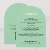 QR Code Mint Green Wedding Details Kaart (Voorkant / Achterkant)