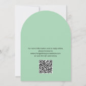 QR Code Mint Green Wedding Details Kaart (Achterkant)