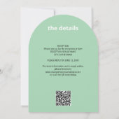 QR Code Mint Groen Alles In Een Trouwuitnodiging Kaart (Achterkant)