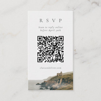 QR-code Misty Ierse Kustklif Bruiloft RSVP Kaart