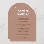 QR-code Mocha Alles in één huwelijksuitnodiging Kaart (Voorkant / Achterkant)