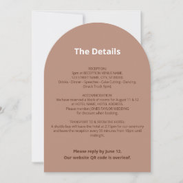 QR Code Mocha Wedding Details Kaart