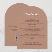 QR Code Mocha Wedding Details Kaart (Voorkant / Achterkant)
