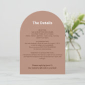 QR Code Mocha Wedding Details Kaart (Staand voorkant)