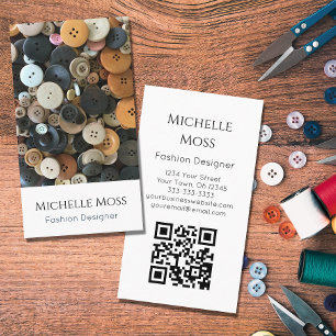 QR code Mode Designer Naaien Buttonnen Visitekaartje