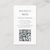 QR code Mode Kleding Designer Naaien Buttonnen Visitekaartje (Achterkant)