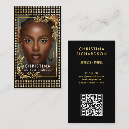 QR-code Modellen danseressen foto fotograaf Visitekaartje (Voorkant / Achterkant)