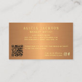 QR CODE modern abstract kopergoud jouw naam Visitekaartje (Achterkant)
