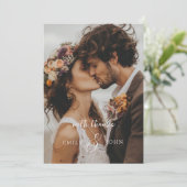 QR-Code, Modern, Ampersand, Script Font, 1 Foto Bedankkaart (Staand voorkant)