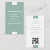 QR Code Modern Bedrijfs Licht Groen Visitekaartje (Voorkant / Achterkant)