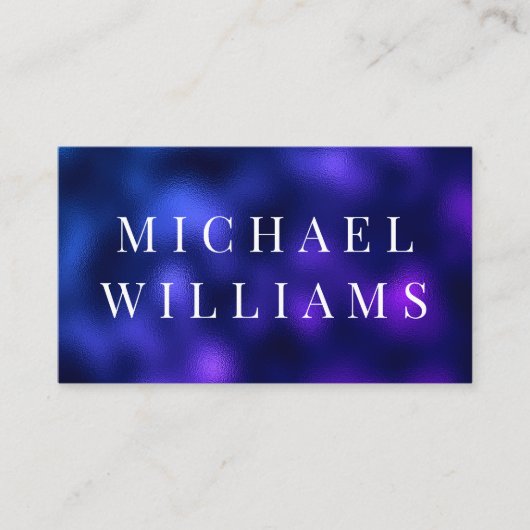 QR-code Modern beroepsmarine Blue Elegant Busi Visitekaartje (Voorkant)