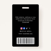 QR Code Modern Black Business Logo Event Badge (Achterkant)