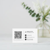 QR-code Modern Black en White Professional Visitekaartje (Staand voorkant)