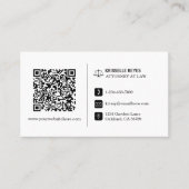 QR-code Modern Black en White Professional Visitekaartje (Voorkant)