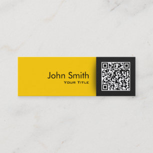 QR-code Modern Black & Gold Consultant Mini Visitekaartje