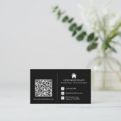 QR-code Modern Black Logo Professional Visitekaartje (Staand voorkant)