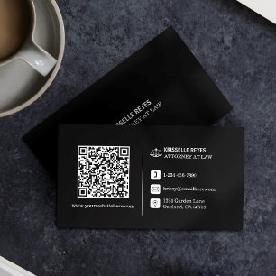 QR-code Modern Black Logo Professional Visitekaartje