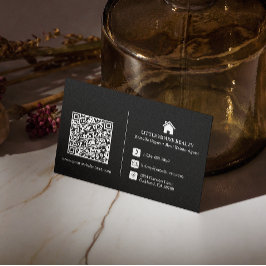 QR-code Modern Black Logo Professional Visitekaartje