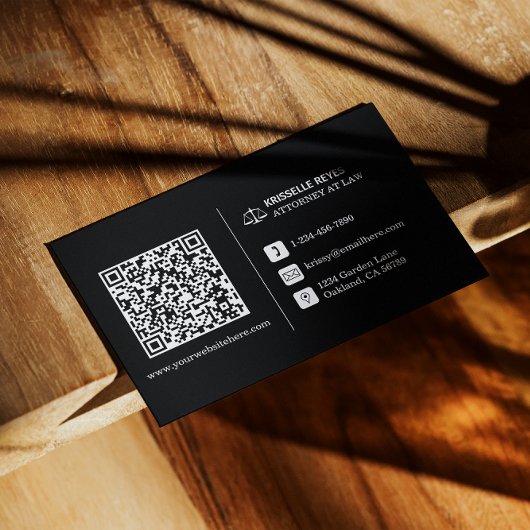 QR-code Modern Black Logo Professional Visitekaartje