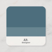 QR-code Modern blauw vierkant Visitekaartje (Voorkant)