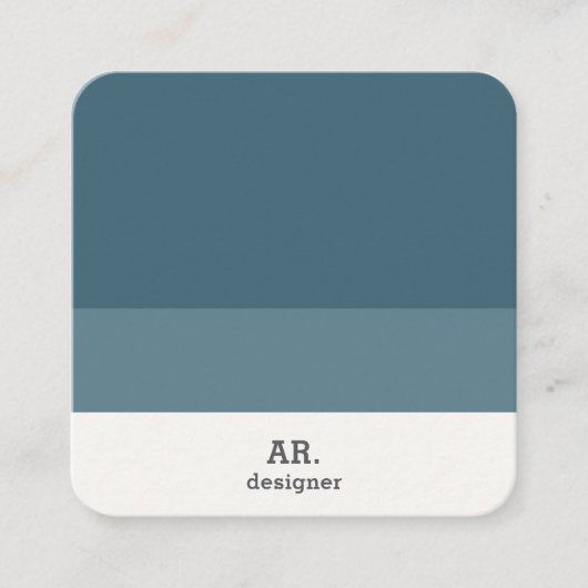 QR-code Modern blauw vierkant Visitekaartje (Voorkant)