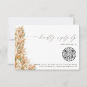 QR-code Modern Boho Pampas Grass Wedding RSVP (Voorkant)