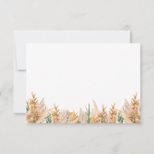 QR-code Modern Boho Pampas Grass Wedding RSVP (Achterkant)