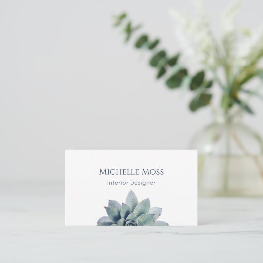 QR-code Modern Botanisch groen Visitekaartje (Staand voorkant)