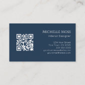 QR-code Modern Botanisch groen Visitekaartje (Achterkant)