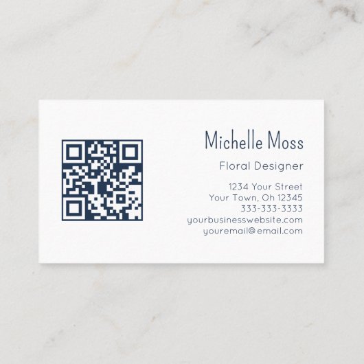 QR-code Modern Botanisch groen Visitekaartje (Achterkant)