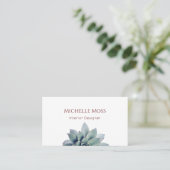 QR-code Modern Botanisch Succulent Visitekaartje (Staand voorkant)