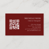 QR-code Modern Botanisch Succulent Visitekaartje (Achterkant)