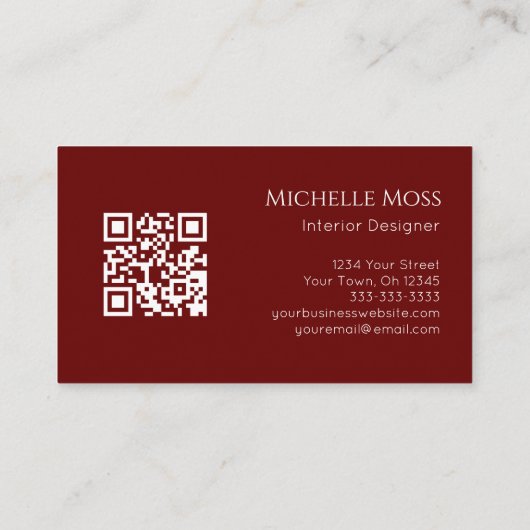 QR-code Modern Botanisch Succulent Visitekaartje (Achterkant)