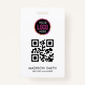 QR Code | Modern Business Logo Event Badge (Voorkant)