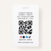 QR Code | Modern  Business Logo Event Badge (Achterkant)