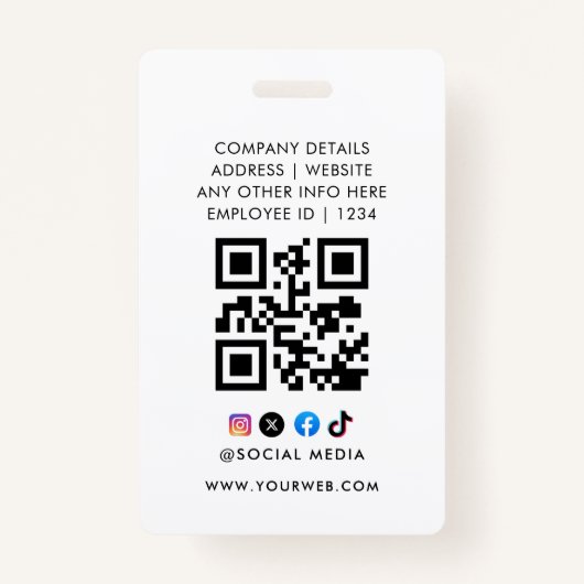 QR Code | Modern Business Logo Event Badge (Achterkant)