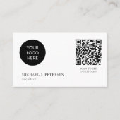 QR CODE modern business logo professioneel wit Visitekaartje (Voorkant)