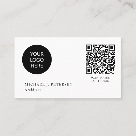 QR CODE modern business logo professioneel wit Visitekaartje (Voorkant)