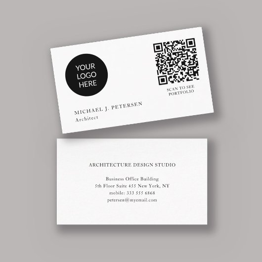 QR CODE modern business logo professioneel wit Visitekaartje