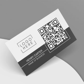QR Code Modern Charcoal Zwart Zacht Grijs Logo Visitekaartje