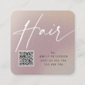 QR-code modern chic hair styling  Vierkante Visitekaartje (Voorkant)