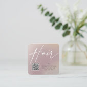 QR-code modern chic hair styling  Vierkante Visitekaartje (Staand voorkant)