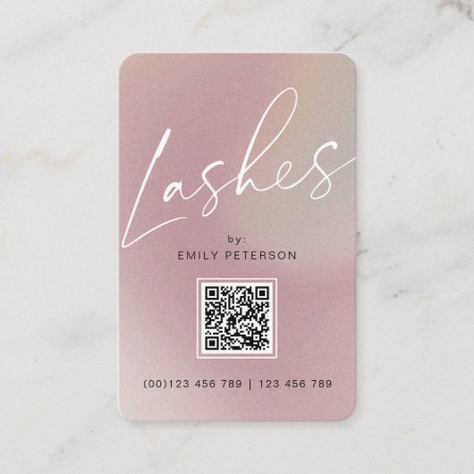 QR-code modern chic lash extension verticaal Visitekaartje (Voorkant)