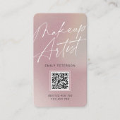 QR-code modern chic make-up artiest verticaal Visitekaartje (Voorkant)