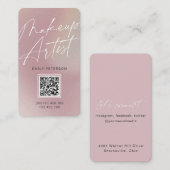QR-code modern chic make-up artiest verticaal Visitekaartje (Voorkant / Achterkant)